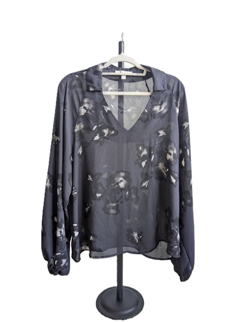 Haver & Blair London Dark Floral Sheer Blouse | Large